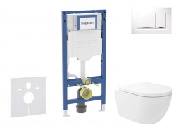 GEBERIT - Duofix Set předstěnové instalace, klozetu Oudee Vortex a sedátka softclose, tlačítko Sigma20, bílá/chrom (SANI11CA3175B)