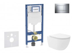 GEBERIT - Duofix Set předstěnové instalace, klozetu Oudee Vortex a sedátka softclose, tlačítko Sigma20, chrom (SANI11CA1153B)