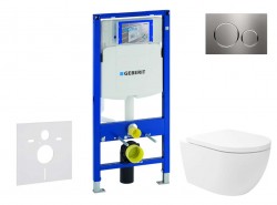 GEBERIT - Duofix Set předstěnové instalace, klozetu Oudee Vortex a sedátka softclose, tlačítko Sigma20, nerez (SANI11CA6107)