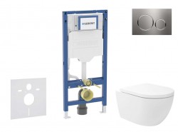 GEBERIT - Duofix Set předstěnové instalace, klozetu Oudee Vortex a sedátka softclose, tlačítko Sigma20, nerez (SANI11CA6107B)