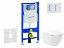 GEBERIT - Duofix Set předstěnové instalace, klozetu Oudee Vortex a sedátka softclose, tlačítko Sigma30, bílá/bílá mat (SANI11CA3178)