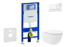 GEBERIT - Duofix Set předstěnové instalace, klozetu Oudee Vortex a sedátka softclose, tlačítko Sigma30, bílá/chrom (SANI11CA3186)