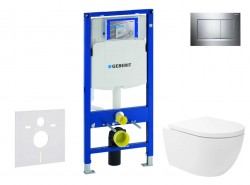 GEBERIT - Duofix Set předstěnové instalace, klozetu Oudee Vortex a sedátka softclose, tlačítko Sigma30, chrom (SANI11CA1147)