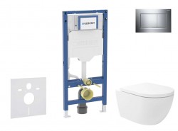 GEBERIT - Duofix Set předstěnové instalace, klozetu Oudee Vortex a sedátka softclose, tlačítko Sigma30, chrom (SANI11CA1147B)