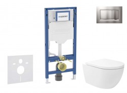 GEBERIT - Duofix Set předstěnové instalace, klozetu Oudee Vortex a sedátka softclose, tlačítko Sigma30, lakovaný chrom mat/chrom (SANI11CA1148B)