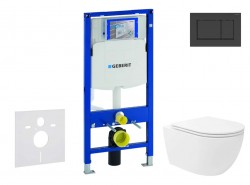 GEBERIT - Duofix Set předstěnové instalace, klozetu Oudee Vortex a sedátka softclose, tlačítko Sigma30, matná černá/černá (SANI11CA5150)
