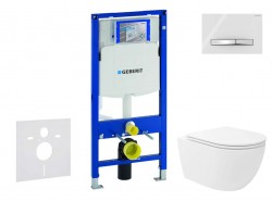 GEBERIT - Duofix Set předstěnové instalace, klozetu Oudee Vortex a sedátka softclose, tlačítko Sigma50, chrom/alpská bílá (SANI11CA3188)