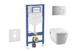 GEBERIT - Duofix Set předstěnové instalace, klozetu TECEone a sedátka softclose, tlačítko Sigma01, lesklý chrom (SANI11CT1101)