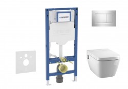 GEBERIT - Duofix Set předstěnové instalace, klozetu TECEone a sedátka softclose, tlačítko Sigma20, lesklý chrom/matný chrom (SANI11CT1105)