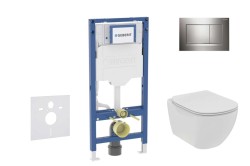 GEBERIT - Duofix Set předstěnové instalace, klozetu Tesi a sedátka softclose, tlačítko Sigma20, lesklý chrom/matný chrom (SANI11CD1113)