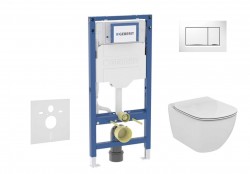 GEBERIT - Duofix Set předstěnové instalace, klozetu Tesi a sedátka softclose, tlačítko Sigma30, bílá/lesklý chrom (SANI11CD3136)