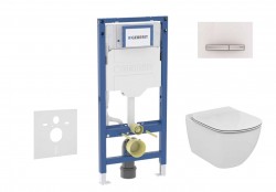 GEBERIT - Duofix Set předstěnové instalace, klozetu Tesi a sedátka softclose, tlačítko Sigma50, alpská bílá (SANI11CD3139)