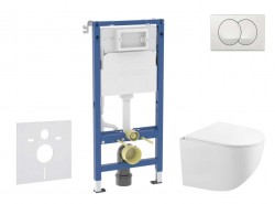 GEBERIT - Duofix Set předstěnové instalace, kompaktního klozetu Gaia a sedátka softclose, tlačítko Delta, bílá (SANI11CA3150B)