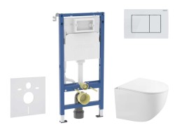 GEBERIT - Duofix Set předstěnové instalace, kompaktního klozetu Gaia a sedátka softclose, tlačítko Delta20, alpská bílá (SANI11CA3153B)