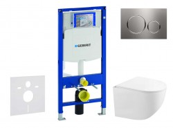 GEBERIT - Duofix Set předstěnové instalace, kompaktního klozetu Gaia a sedátka softclose, tlačítko Sigma20, nerez (SANI11CA6104)