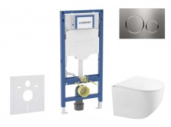 GEBERIT - Duofix Set předstěnové instalace, kompaktního klozetu Gaia a sedátka softclose, tlačítko Sigma20, nerez (SANI11CA6104B)
