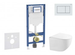 GEBERIT - Duofix Set předstěnové instalace, kompaktního klozetu Gaia a sedátka softclose, tlačítko Sigma30, bílá/bílá mat (SANI11CA3149B)