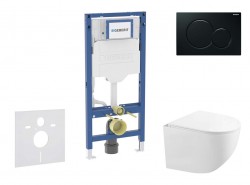 GEBERIT - Duofix Set předstěnové instalace, kompaktního klozetu Gaia sedátka softclose, tlačítko Sigma01, černá (SANI11CA5117B)