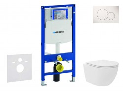 GEBERIT - Duofix Set předstěnové instalace, kompaktního klozetu Oudee Vortex a sedátka softclose, tlačítko Sigma01, alpská bílá (SANI11CA3162)