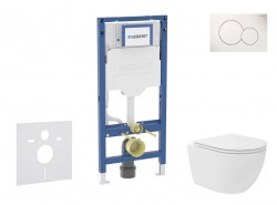 GEBERIT - Duofix Set předstěnové instalace, kompaktního klozetu Oudee Vortex a sedátka softclose, tlačítko Sigma01, alpská bílá (SANI11CA3162B)