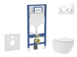 GEBERIT - Duofix Set předstěnové instalace, kompaktního klozetu Oudee Vortex a sedátka softclose, tlačítko Sigma20, bílá/chrom (SANI11CA3163B)