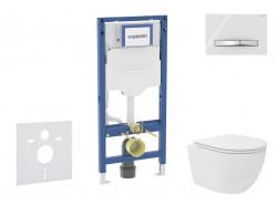 GEBERIT - Duofix Set předstěnové instalace, kompaktního klozetu Oudee Vortex a sedátka softclose, tlačítko Sigma50, chrom/alpská bílá (SANI11CA3166B)