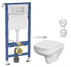 GEBERIT DuofixBasic bez tlačítka + WC CERSANIT CLEANON COLOUR + SEDÁTKO (458.103.00.2 X CN1)