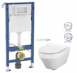 GEBERIT DuofixBasic bez tlačítka + WC CERSANIT CLEANON CREA OVÁL + SEDÁTKO (458.103.00.2 X CR1)