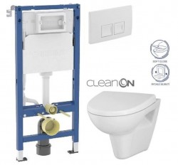 GEBERIT DuofixBasic s bielym tlačidlom DELTA50 + WC CERSANIT CLEANON PARVA + SEDADLO (458.103.00.2 50BI PA1)