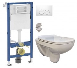 GEBERIT DuofixBasic s bílým tlačítkem DELTA21 + WC bez oplachového kruhu Edge + SEDÁTKO (458.103.00.2 21BI EG1)