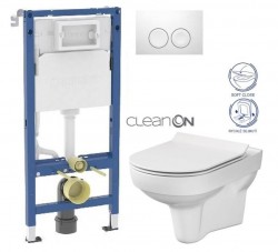 GEBERIT DuofixBasic s bílým tlačítkem DELTA21 + WC CERSANIT CITY NEW CLEANON + WC SEDÁTKO SLIM (458.103.00.2 21BI CI2)
