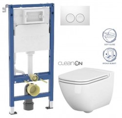 GEBERIT DuofixBasic s bílým tlačítkem DELTA21 + WC CERSANIT CLEANON CASPIA + SEDÁTKO (458.103.00.2 21BI CP1)