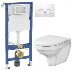 GEBERIT DuofixBasic s bílým tlačítkem DELTA21 + WC CERSANIT DELFI + SEDÁTKO (458.103.00.2 21BI DE1)