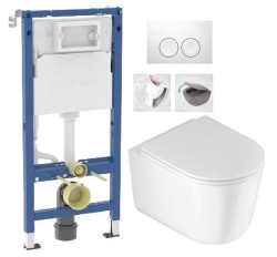 GEBERIT DuofixBasic s bílým tlačítkem DELTA21 + WC DEANTE Jasmin se sedátkem RIMLESS /VÍROVÉ SPLACH/ (458.103.00.2 21BI JA1)