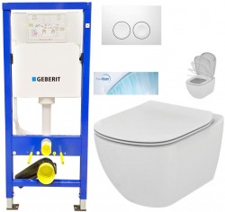 GEBERIT DuofixBasic s bílým tlačítkem DELTA21 + WC Ideal Standard Tesi se sedátkem SoftClose, AquaBlade  (458.103.00.1 21BI TE1)