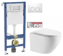 GEBERIT DuofixBasic s bílým tlačítkem DELTA21 + WC INVENA LIMNOS /VÍROVÉ SPLACH/ WITH SOFT, včetně soft/close sedátka (458.103.00.2 21BI LI1)
