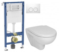 GEBERIT DuofixBasic s bílým tlačítkem DELTA21 + WC JIKA LYRA PLUS + SEDÁTKO DURAPLAST (458.103.00.2 21BI LY6)