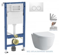 GEBERIT DuofixBasic s bílým tlačítkem DELTA21 + WC LAUFEN PRO RIMLESS + SEDÁTKO (458.103.00.2 21BI LP1)