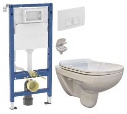 GEBERIT DuofixBasic s bílým tlačítkem DELTA50 + WC bez oplachového kruhu Edge + SEDÁTKO (458.103.00.2 50BI EG1)