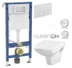GEBERIT DuofixBasic s bílým tlačítkem DELTA50 + WC CERSANIT CLEANON CARINA + SEDÁTKO (458.103.00.2 50BI CA2)