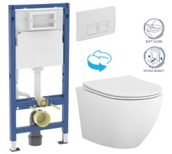 GEBERIT DuofixBasic s bílým tlačítkem DELTA50 + WC CERSANIT DESSE VORTEX /VÍROVÉ SPLACH/  + SEDÁTKO (458.103.00.2 50BI ES1)