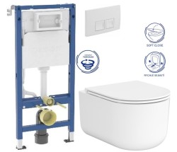 GEBERIT DuofixBasic s bílým tlačítkem DELTA50 + WC CERSANIT INTRO PRO OVAL /VÍROVÉ SPLACH/+ SEDÁTKO (458.103.00.2 50BI IR1)