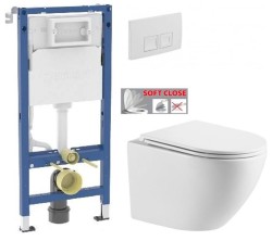 GEBERIT DuofixBasic s bílým tlačítkem DELTA50 + WC INVENA LIMNOS /VÍROVÉ SPLACH/ WITH SOFT, včetně soft/close sedátka (458.103.00.2 50BI LI1)