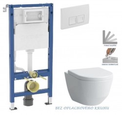 GEBERIT DuofixBasic s bílým tlačítkem DELTA50 + WC LAUFEN PRO RIMLESS + SEDÁTKO (458.103.00.2 50BI LP1)