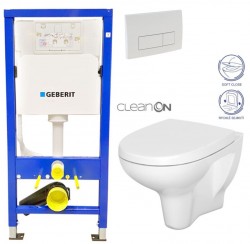 GEBERIT DuofixBasic s bílým tlačítkem DELTA51 + WC CERSANIT ARTECO CLEANON + SEDÁTKO (458.103.00.1 51BI AT1)