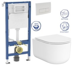 GEBERIT DuofixBasic s bílým tlačítkem DELTA51 + WC CERSANIT INTRO PRO OVAL /VÍROVÉ SPLACH/+ SEDÁTKO (458.103.00.2 51BI IR1)