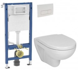 GEBERIT DuofixBasic s bílým tlačítkem DELTA51 + WC JIKA LYRA PLUS + SEDÁTKO DURAPLAST (458.103.00.2 51BI LY6)
