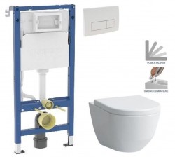 GEBERIT DuofixBasic s bílým tlačítkem DELTA51 + WC LAUFEN PRO + SEDÁTKO (458.103.00.2 51BI LP3)