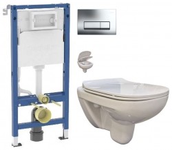 GEBERIT DuofixBasic s chromovým tlačítkem DELTA51 (458.103.00.2 51CR EG1)+ WC bez oplachového kruhu Edge + SEDÁTKO (458.103.00.2 51CR EG1)