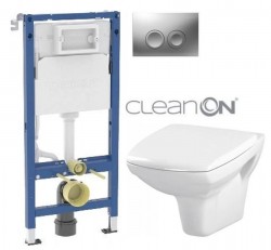 GEBERIT DuofixBasic s matným tlačítkem DELTA21 + WC CERSANIT CLEANON CARINA  + SEDÁTKO (458.103.00.2 21MA CA1)
